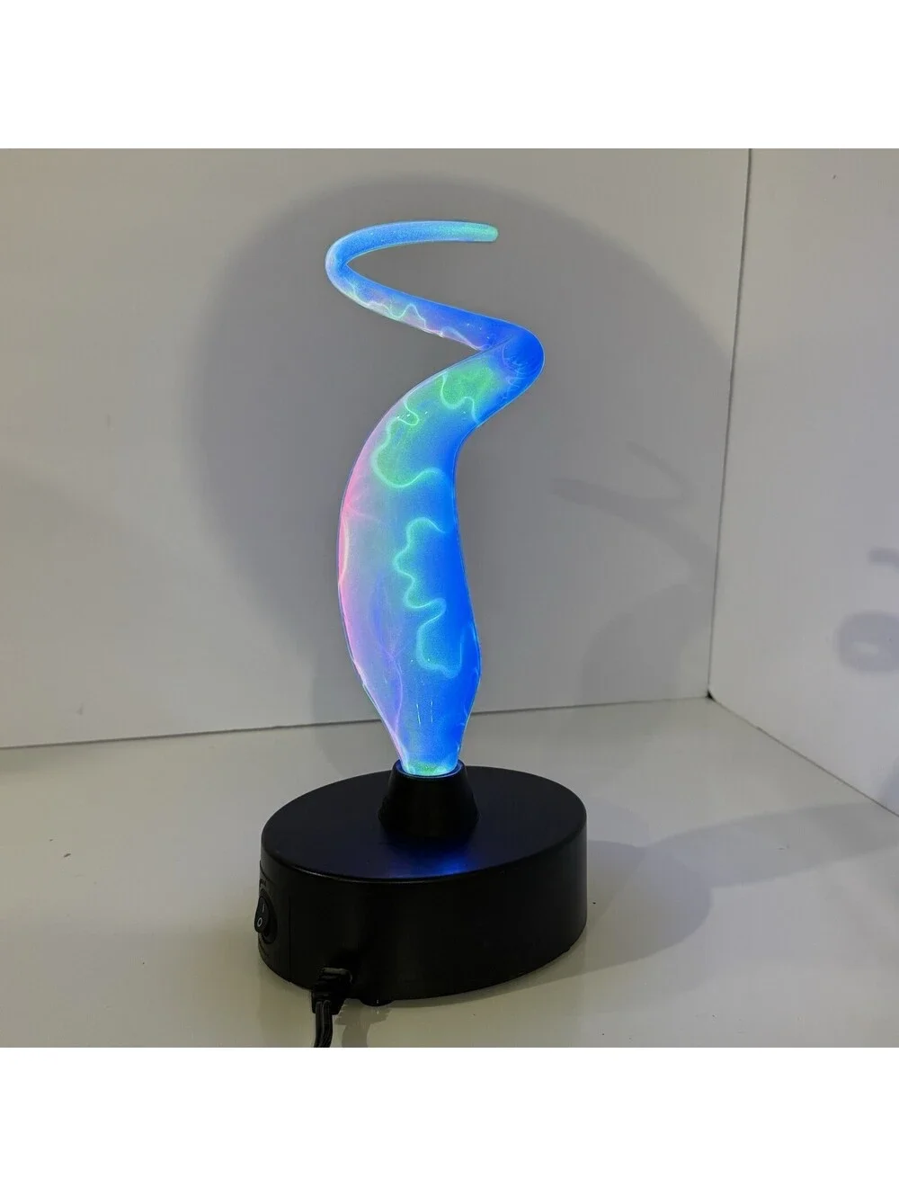 Vintage Lumisource Electra Spiral Sculpture Plasma Motion Lamp Multicolor Swirl